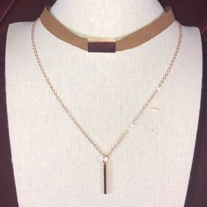 Suede layered choker